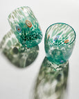 handmade green glass tumbler 