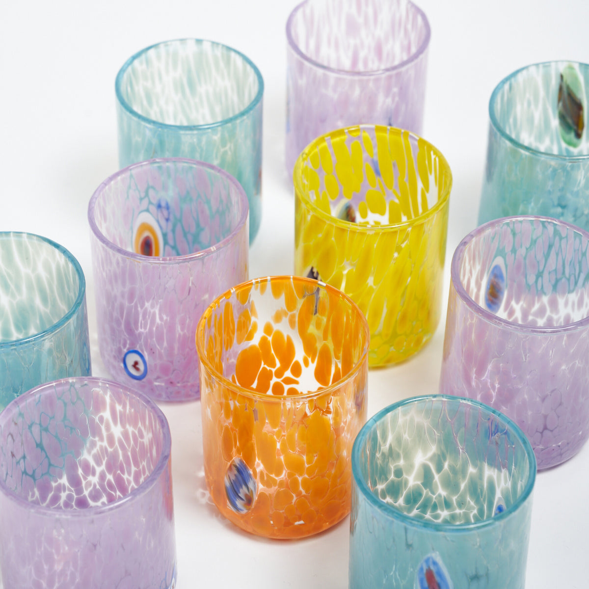 handmade Murano glass shot glasses 