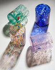 hand-blown Murano glass drinking tumblers colourful